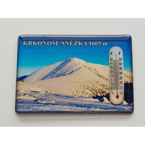 Magnetka akryl s teploměrem zimní Sněžka KR06