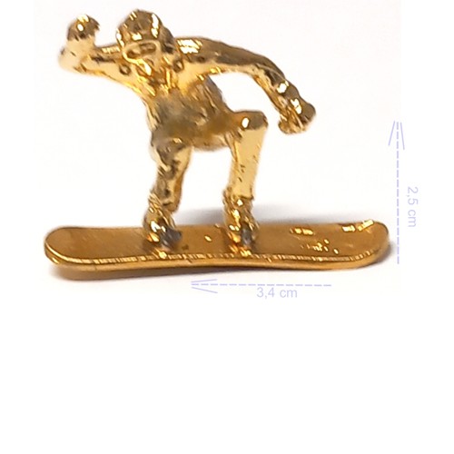Figurka snowboardista - zlatý