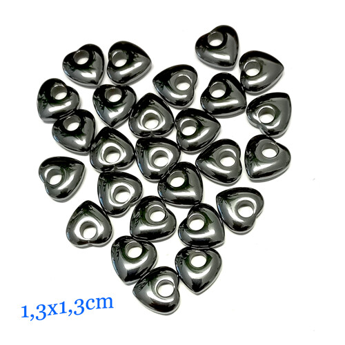 Přívěsek hematit srdíčko 1,3x1,3cm