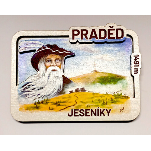 Magnetka dřevo dvouvrstvá Praděd - Jeseníky