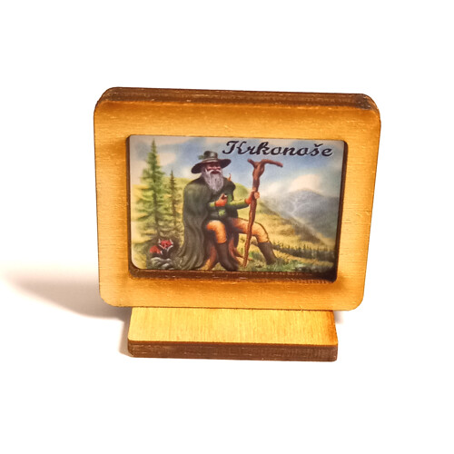 Krakonoš - obrázek v dřevěném rámečku