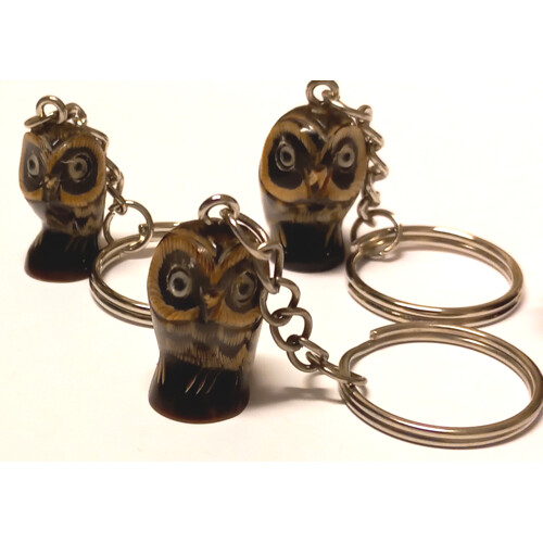 Klíčenka sovička z buvolího rohu č.1