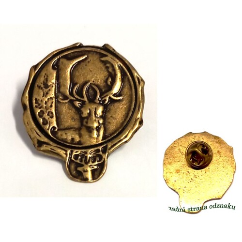 Lovecký odznak  č.4 odlévaný , hlava daněk