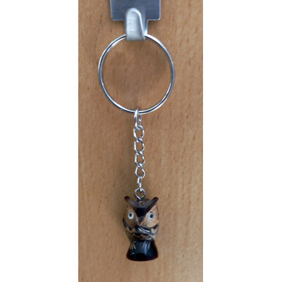 Klíčenka sovička z buvolího rohu č.2