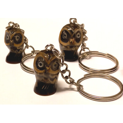 Klíčenka sovička z buvolího rohu č.1